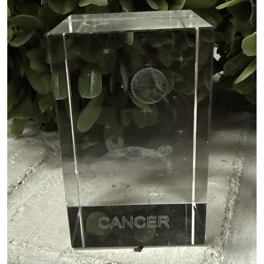 Cancer Laser Carved 3D Holographic Paper Weight With‎ Base 3" Tall 2" Wide